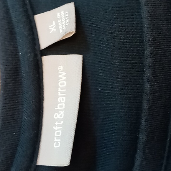 Croft & Barrow Black w Bright Dots Square Neck Tee XL - Picture 4 of 5